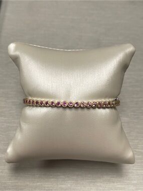 NWOT Three Stories Delicate Pink Tourmaline and Diamond Accent Bracelet
